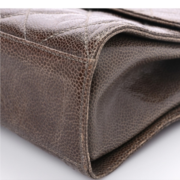 authentic CHANEL Crumpled Grained Calfskin Medium CC Crave Flap Brown - Picture 7 of 9